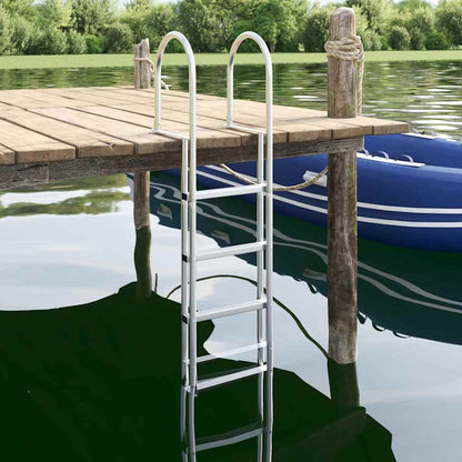 vidaXL 5-Step Dock Ladder Silver 45 ×11.5 ×190 cm Aluminum 1