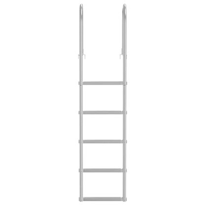 vidaXL 5-Step Dock Ladder Silver 45 ×11.5 ×190 cm Aluminum 4
