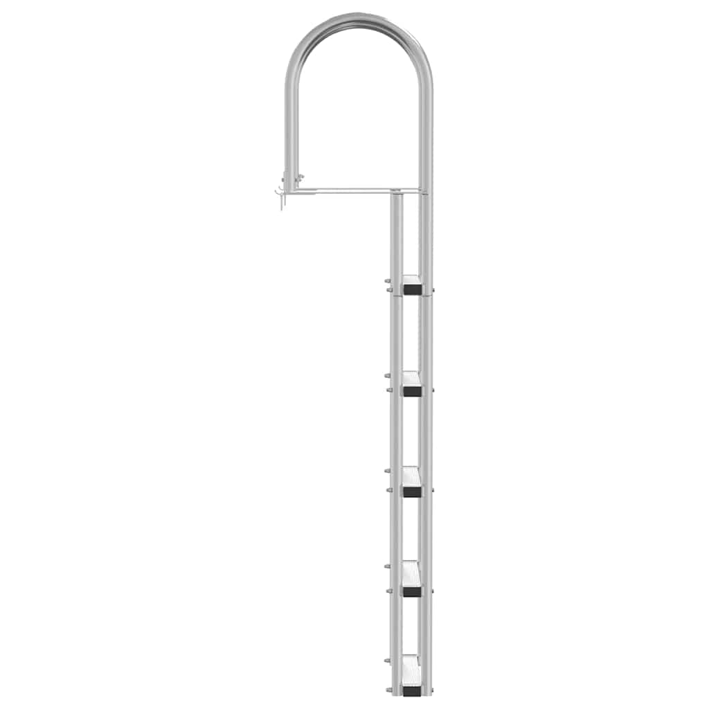 vidaXL 5-Step Dock Ladder Silver 45 ×11.5 ×190 cm Aluminum 5