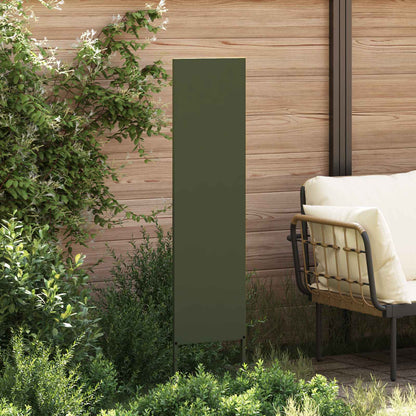 Garden Privacy Screen Cold-rolled steel 32 x 140 cm Olive Green Plain