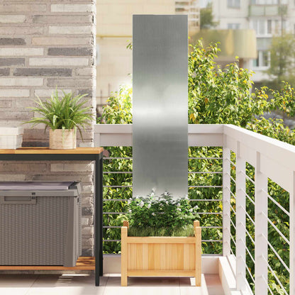Garden Privacy Screen Silver 32 x 140 cm Galvanised Steel Plain