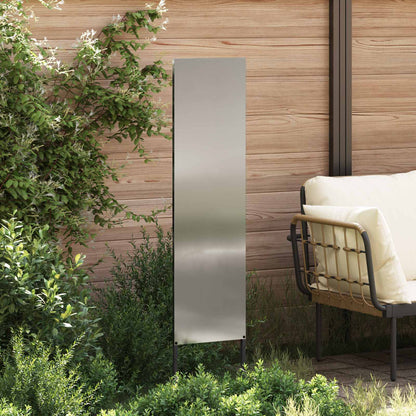 Garden Privacy Screen Silver 32 x 140 cm Galvanised Steel Plain