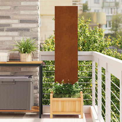 Garden Privacy Screen Rusty 32 x 140 cm Weathering Steel Plain