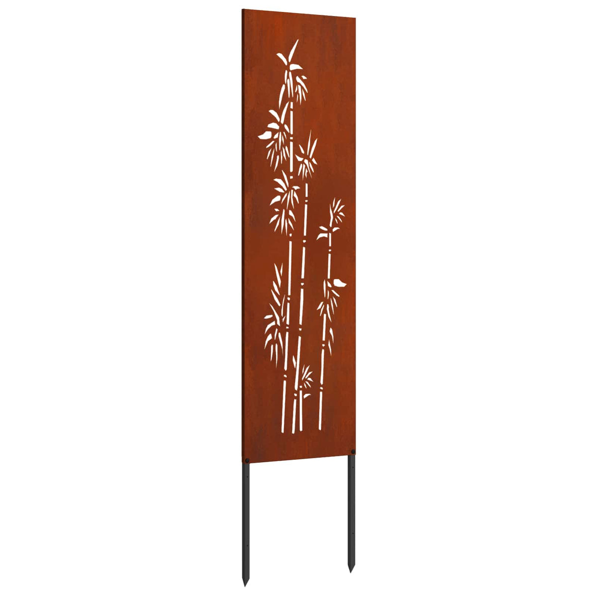 Garden Privacy Screen Rusty 32 x 140 cm Weathering Steel Bamboo