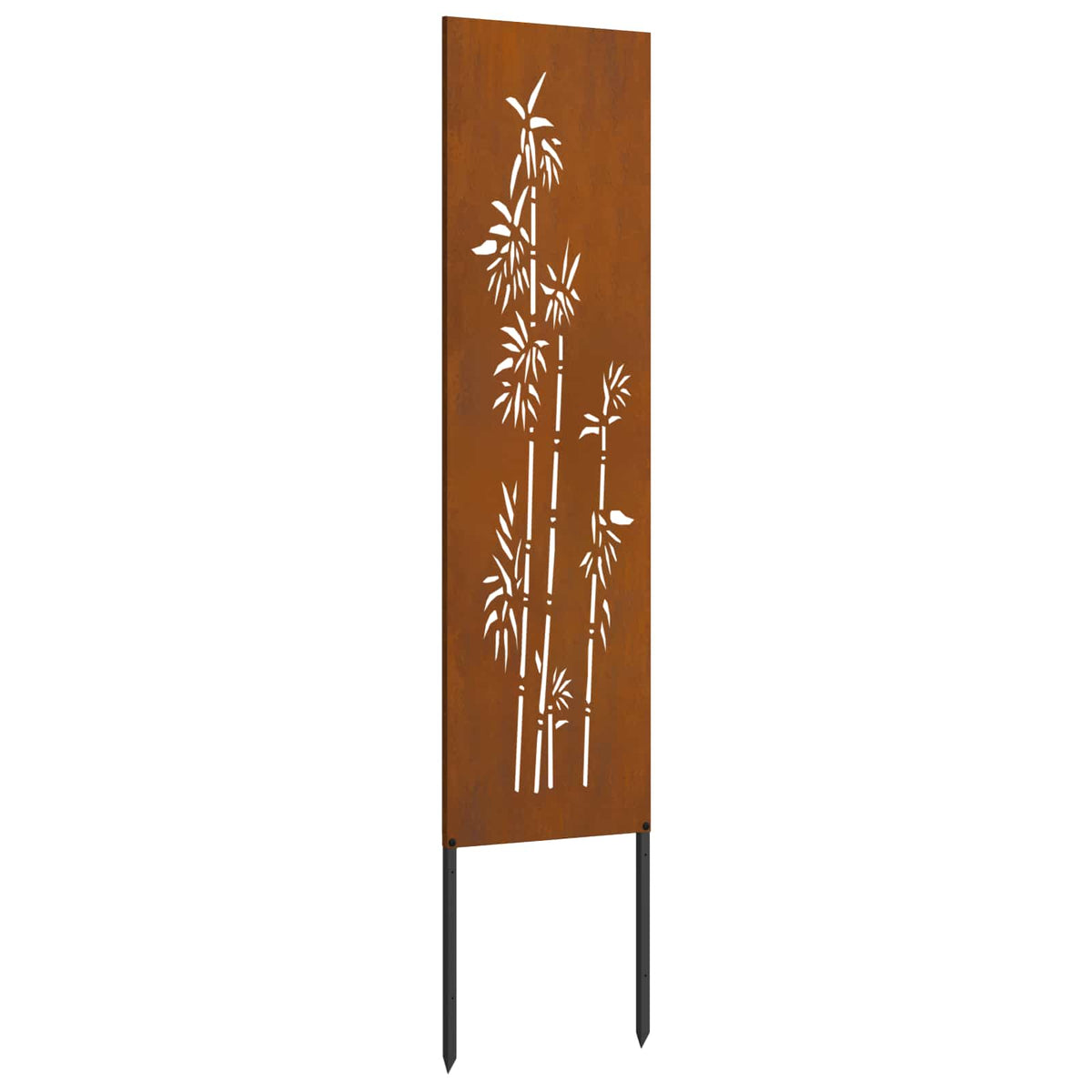 Garden Privacy Screen Rusty 32 x 140 cm Weathering Steel Bamboo