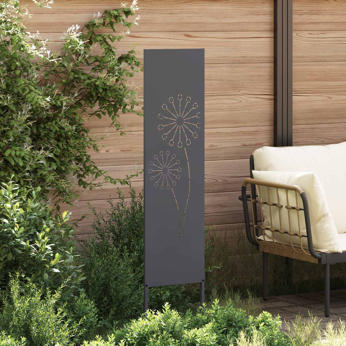 vidaXL Garden Privacy Screen Anthracite 32 x 140 cm Cold-rolled steel 3