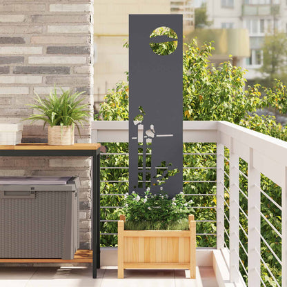 Garden Privacy Screen Cold-rolled steel 32 x 140 cm Anthracite Abstract