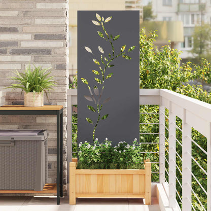Garden Privacy Screen Cold-rolled steel 50 x 140 cm Anthracite Leaf