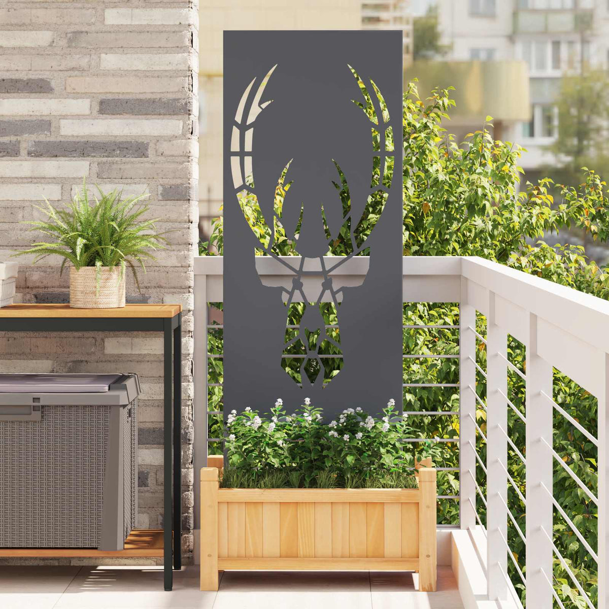 Garden Privacy Screen Cold-rolled steel 50 x 140 cm Anthracite Animal