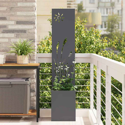 Garden Privacy Screen Fretwork 32 x 32 x 150 cm Anthracite Reed