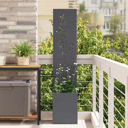 Garden Privacy Screen Fretwork 32 x 32 x 150 cm Anthracite Bamboo