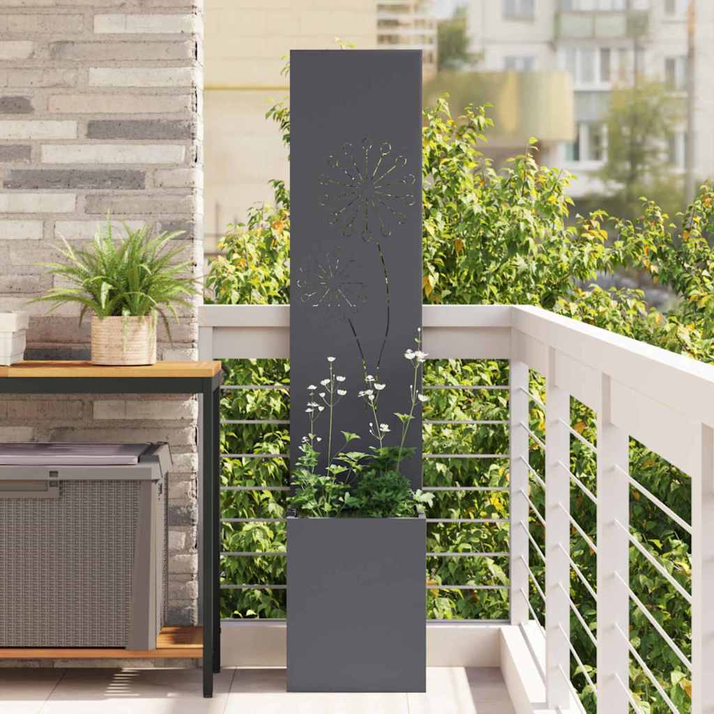 Garden Privacy Screen Fretwork 32 x 32 x 150 cm Anthracite Dandelion