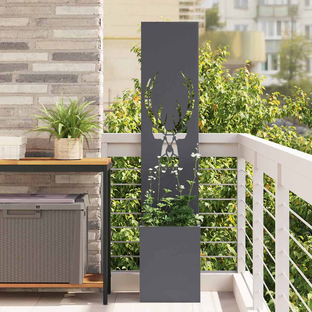 Garden Privacy Screen Fretwork 32 x 32 x 150 cm Anthracite Reindeer