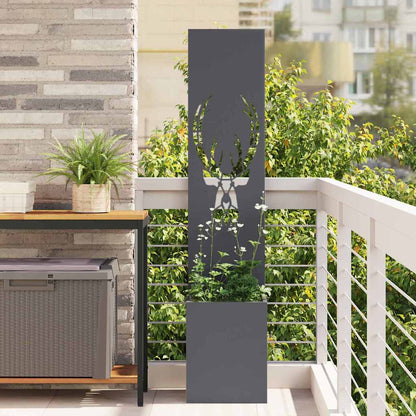 Garden Privacy Screen Fretwork 32 x 32 x 150 cm Anthracite Reindeer