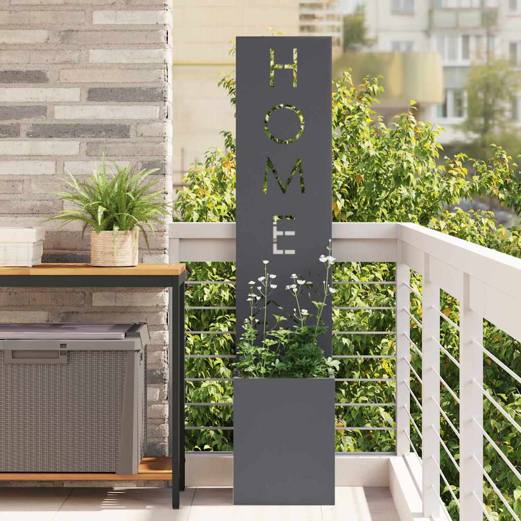 Garden Privacy Screen Fretwork 32 x 32 x 150 cm Anthracite Home