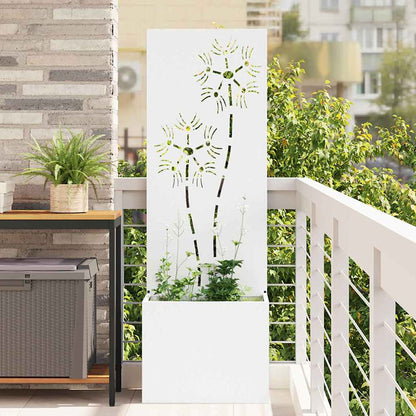 Garden Privacy Screen 50 x 32 x 150 cm Cold-rolled steel White Sunflower