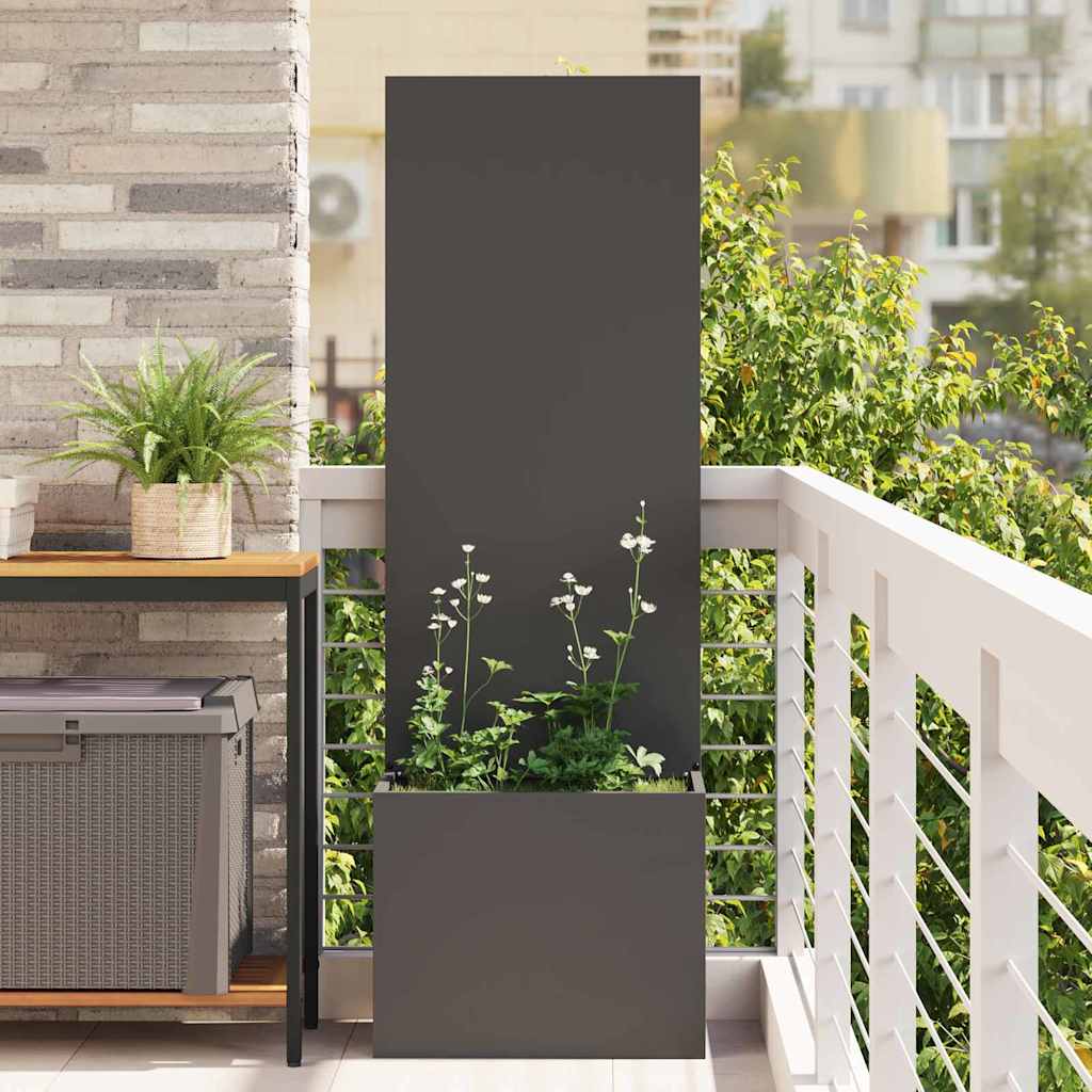 Garden Privacy Screen 50 x 32 x 150 cm Cold-rolled steel Black Blank