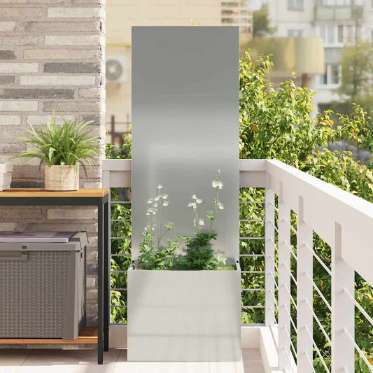 Garden Privacy Screen Silver 50 x 32 x 150 cm Galvanised Steel Blank