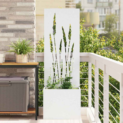 Garden Privacy Screen 50 x 32 x 150 cm Cold-rolled steel White Wheat