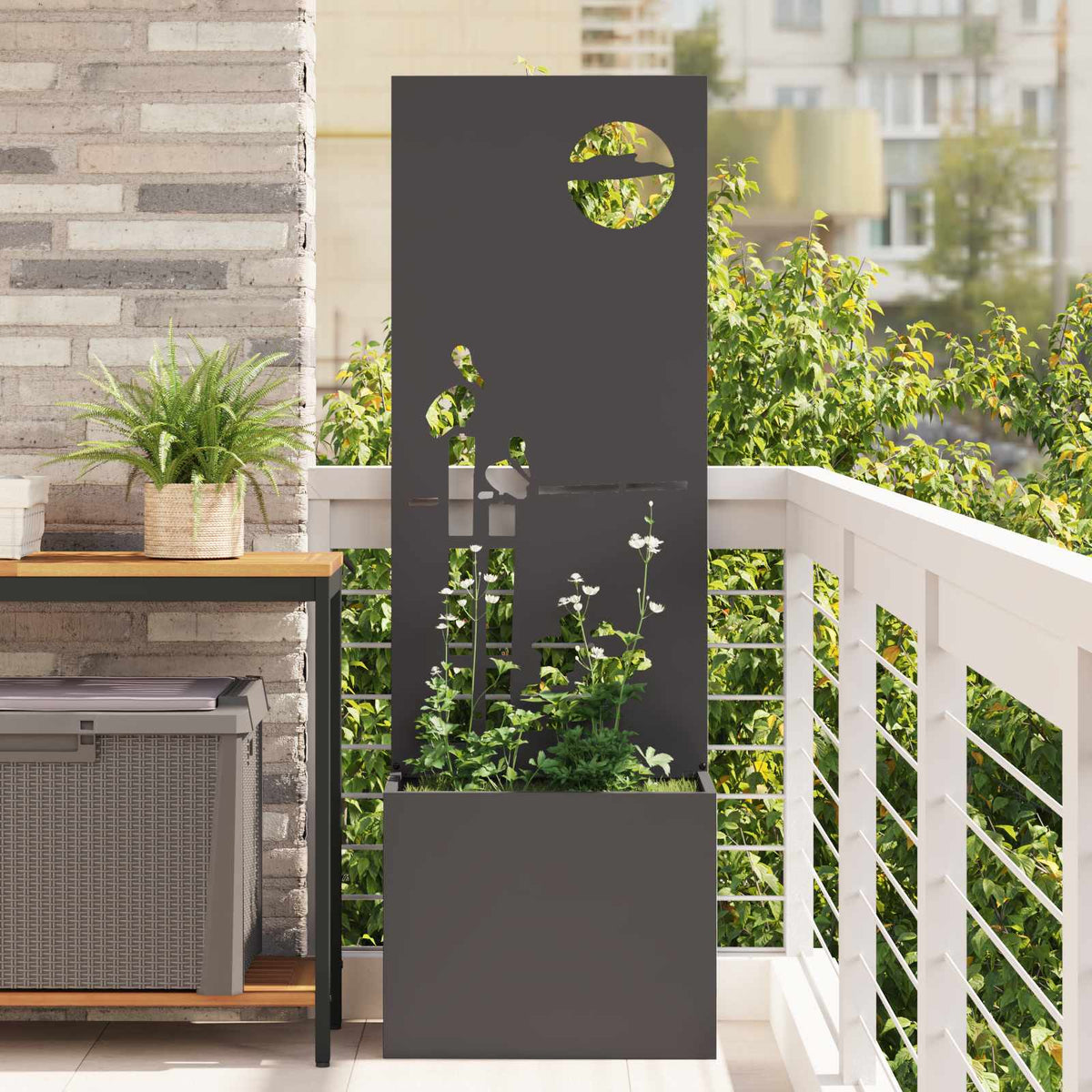 Garden Privacy Screen 50 x 32 x 150 cm Cold-rolled steel Black Sunset