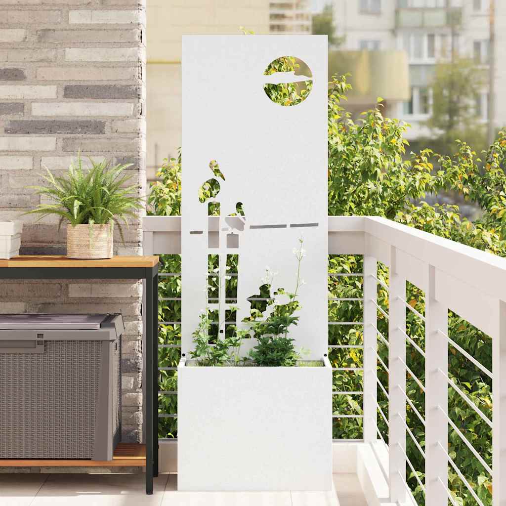 Garden Privacy Screen 50 x 32 x 150 cm Cold-rolled steel White Sunset