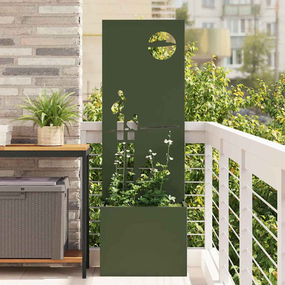 Garden Privacy Screen Fretwork 50 x 32 x 150 cm Olive Green Sunset