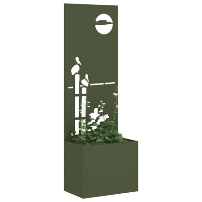 Garden Privacy Screen Fretwork 50 x 32 x 150 cm Olive Green Sunset