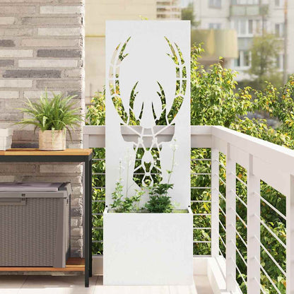 Garden Privacy Screen 50 x 32 x 150 cm Cold-rolled steel White Reindeer