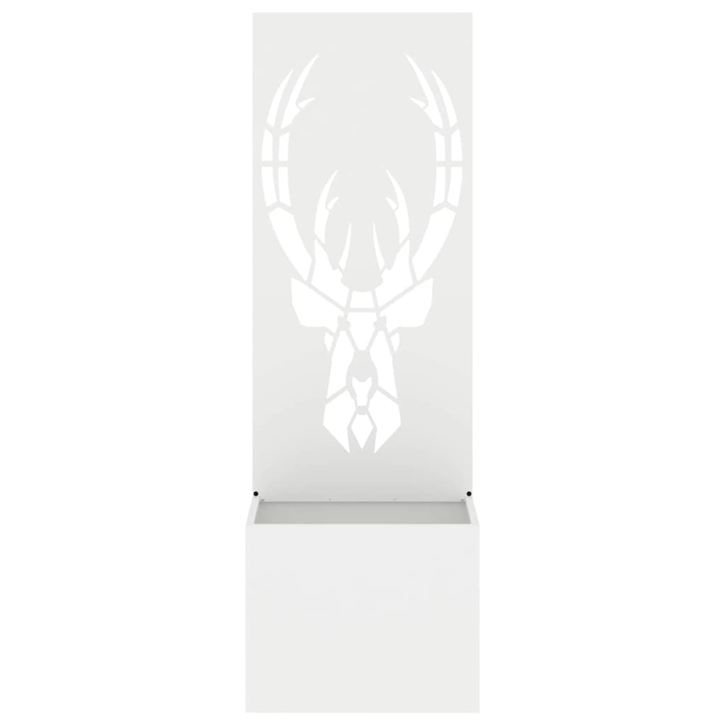 Garden Privacy Screen 50 x 32 x 150 cm Cold-rolled steel White Reindeer