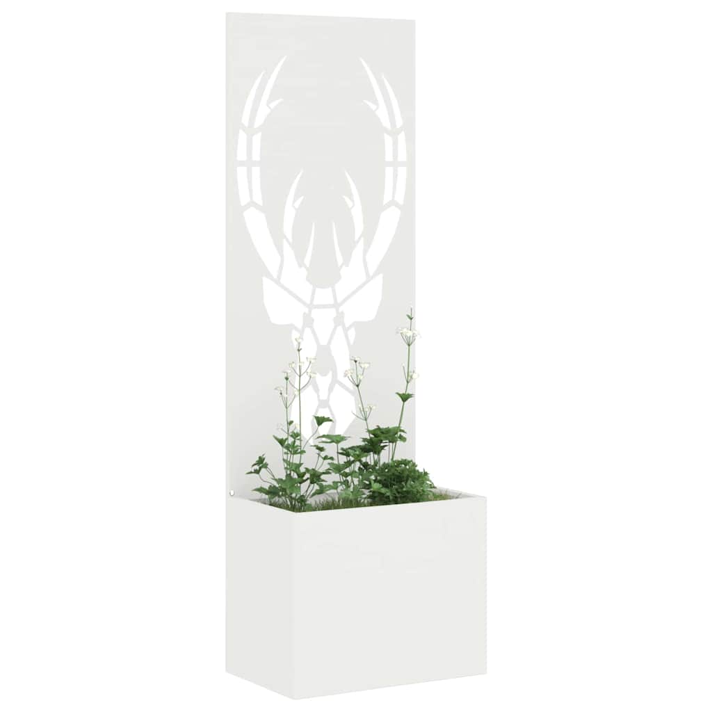Garden Privacy Screen 50 x 32 x 150 cm Cold-rolled steel White Reindeer
