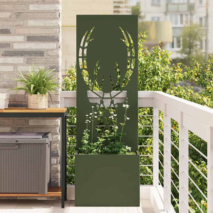 Garden Privacy Screen Fretwork 50 x 32 x 150 cm Olive Green Reindeer
