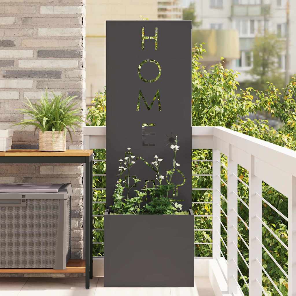 Garden Privacy Screen 50 x 32 x 150 cm Cold-rolled steel Black Home