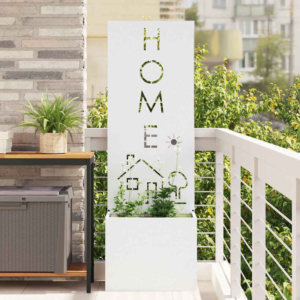 Garden Privacy Screen 50 x 32 x 150 cm Cold-rolled steel White Home
