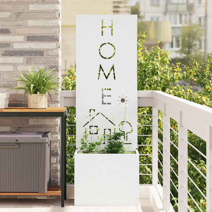 Garden Privacy Screen 50 x 32 x 150 cm Cold-rolled steel White Home