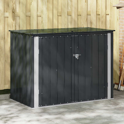 vidaXL Garden Storage Box Black Steel