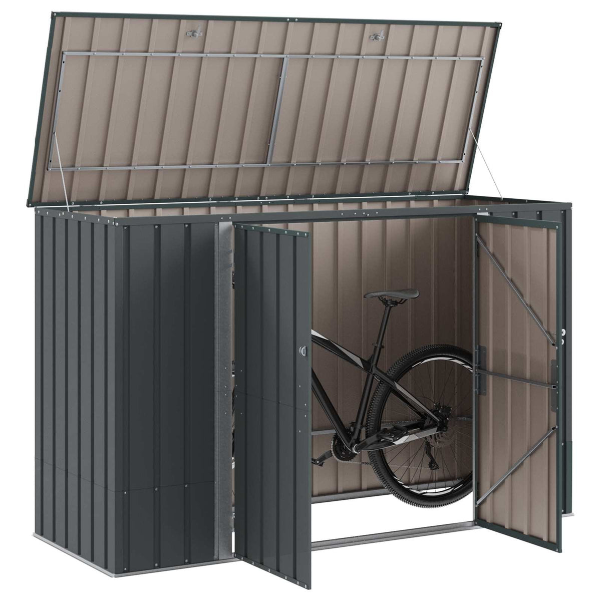 Garden Storage Box Black Steel Anthracite