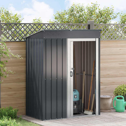 vidaXL Garden Sheds Anthracite 137 x 81 x 180 cm Metal 4