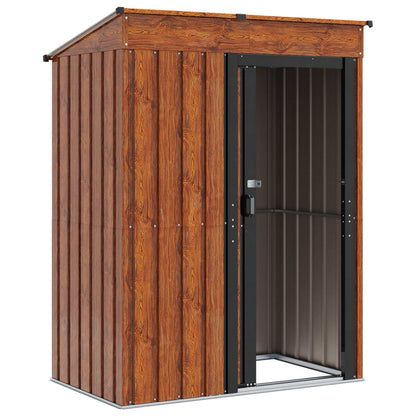 vidaXL Garden Sheds Brown 137 x 81 x 180 cm Metal 5