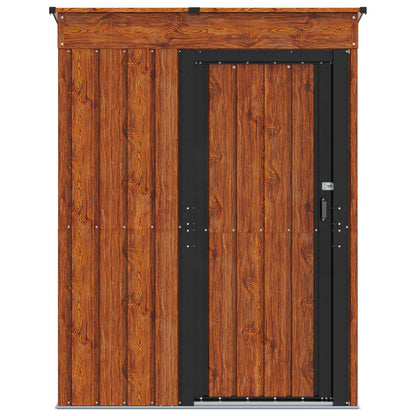 vidaXL Garden Sheds Brown 137 x 81 x 180 cm Metal 6