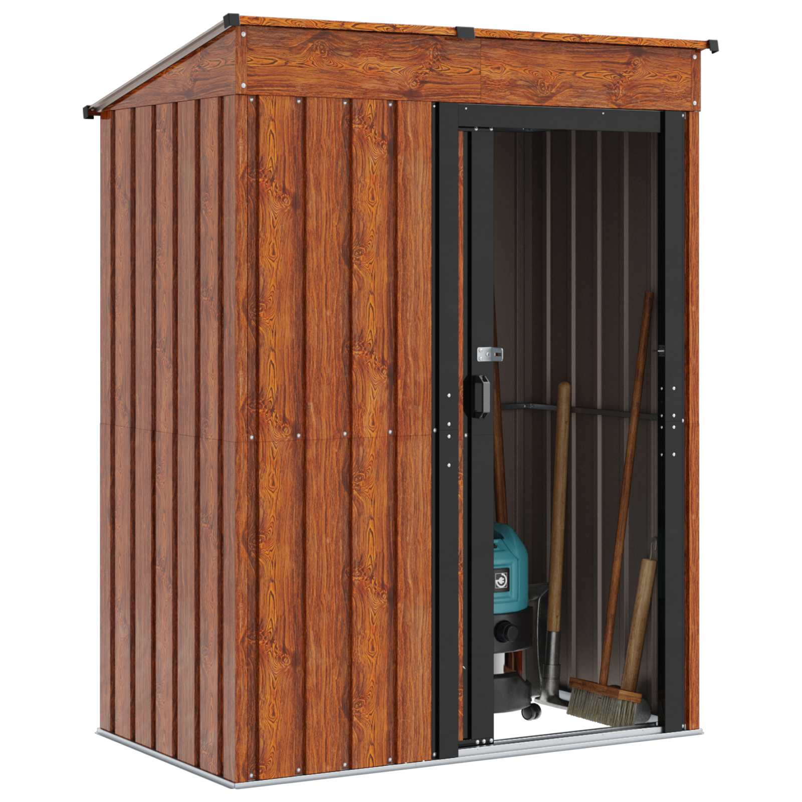 vidaXL Garden Sheds Brown 137 x 81 x 180 cm Metal 3