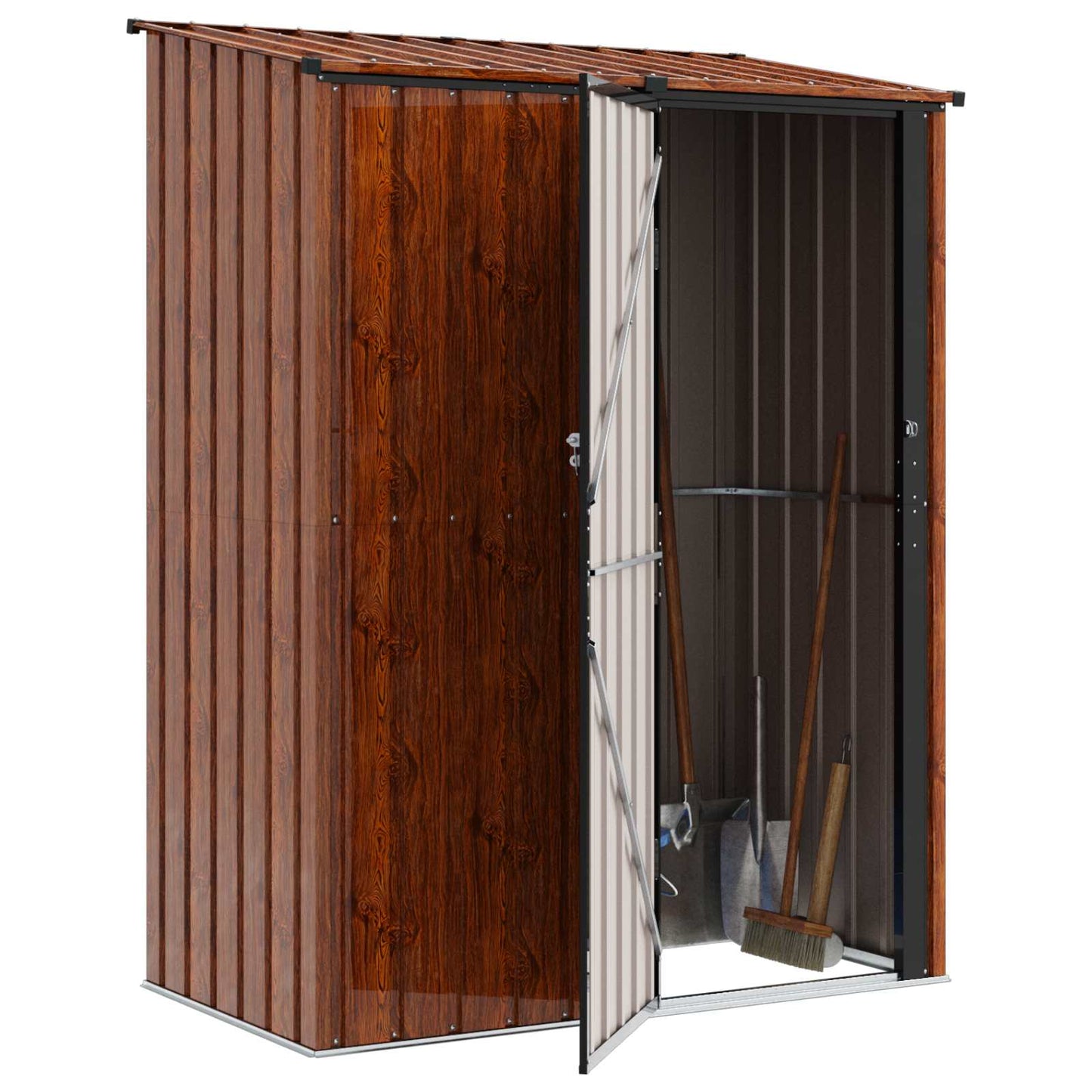 vidaXL Garden Sheds Brown 153.5 x 86 x 200 cm Metal 3