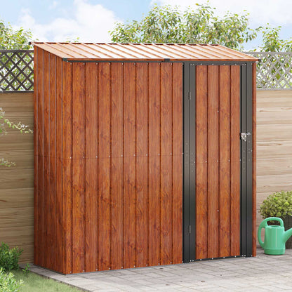 vidaXL Garden Sheds Brown 203.5 x 73 x 200 cm Metal 1
