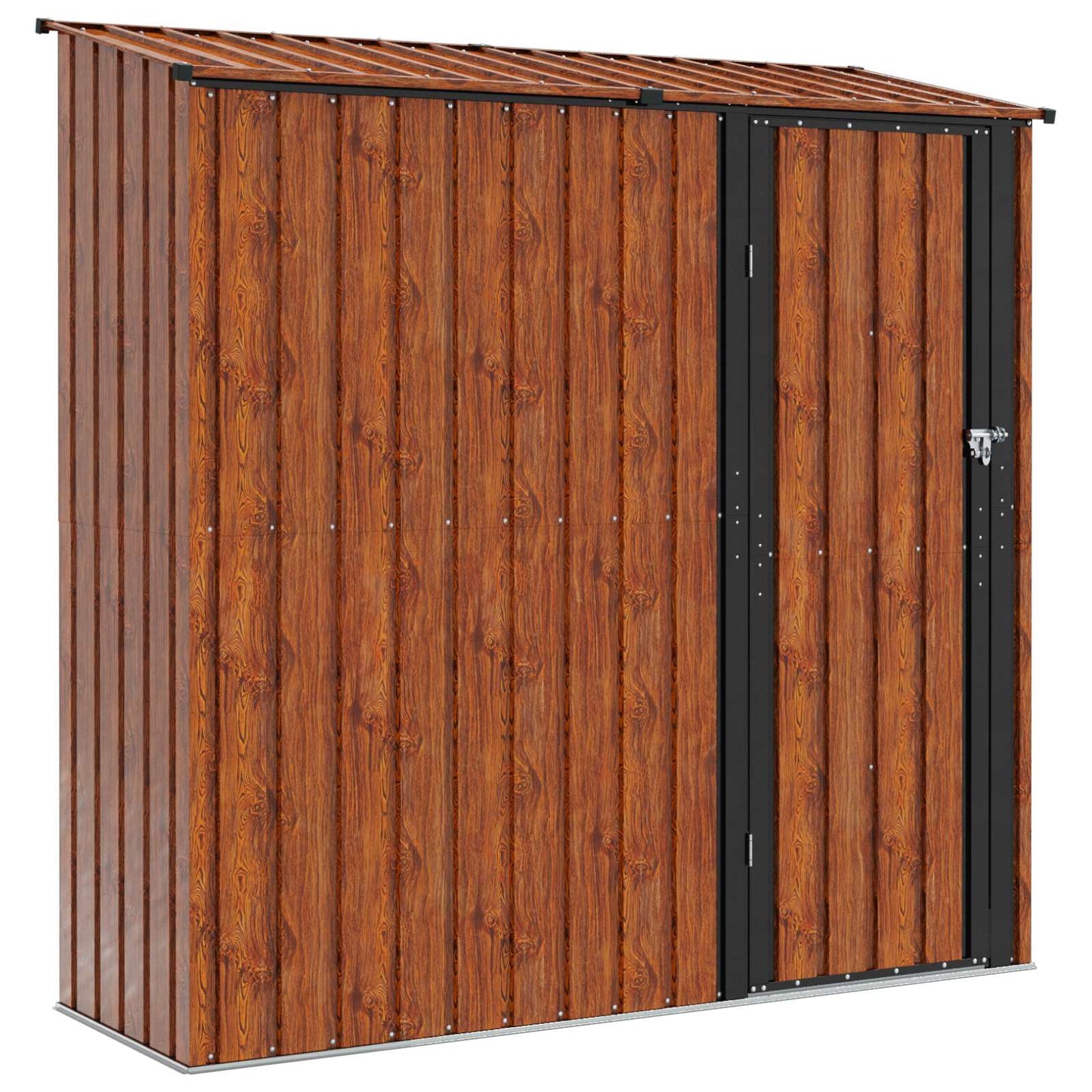 vidaXL Garden Sheds Brown 203.5 x 73 x 200 cm Metal 2