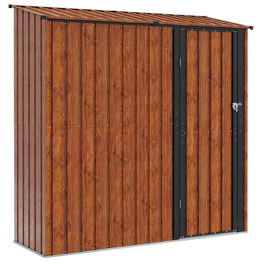 vidaXL Garden Sheds Brown 203.5 x 73 x 200 cm Metal 2