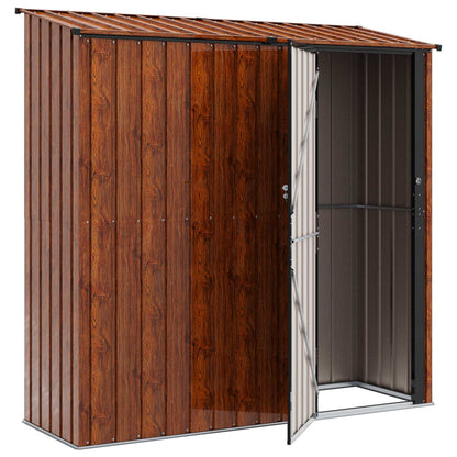vidaXL Garden Sheds Brown 203.5 x 73 x 200 cm Metal 5