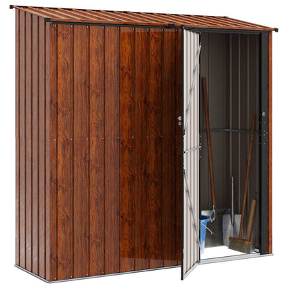 vidaXL Garden Sheds Brown 203.5 x 73 x 200 cm Metal 3