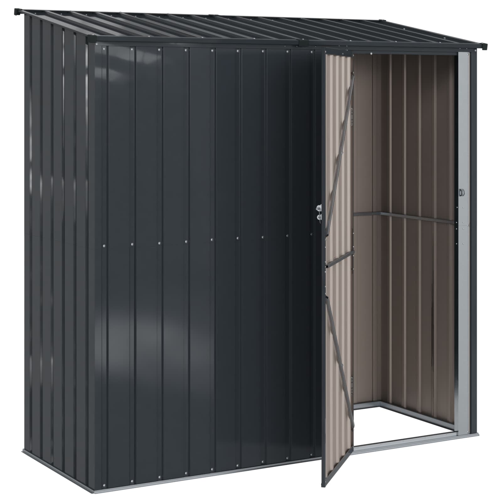vidaXL Garden Sheds Anthracite 203 x 85.5 x 200 cm Metal 5