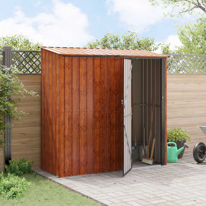vidaXL Garden Sheds Brown 203 x 85.5 x 200 cm Metal 4