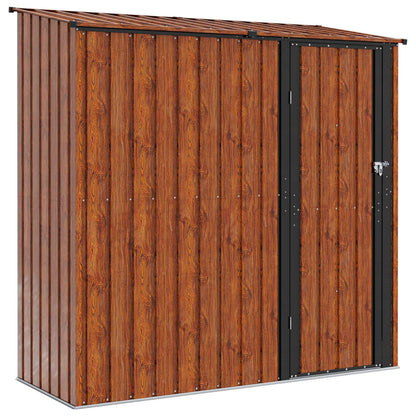 vidaXL Garden Sheds Brown 203 x 85.5 x 200 cm Metal 2