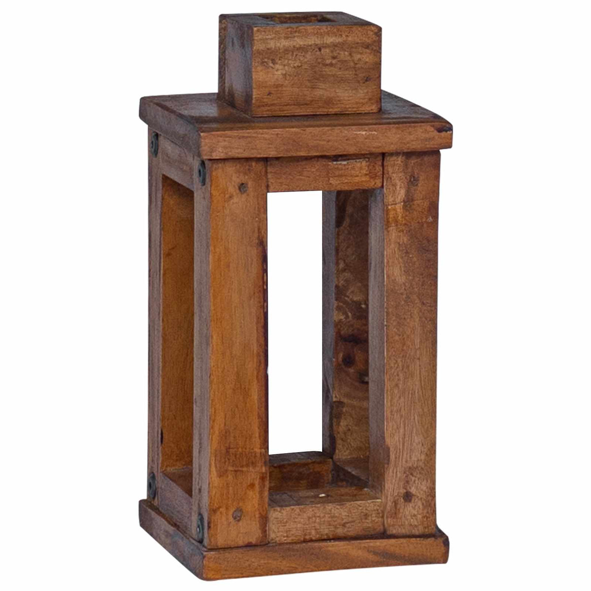 vidaXL Lantern 3 pcs Natural 30 x 30 x 44 cm Mahogany Wood 4